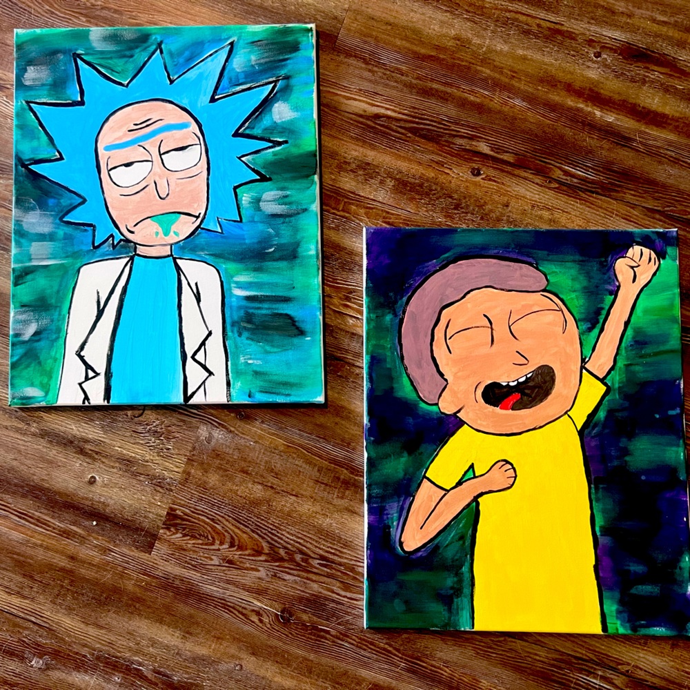 Rick and morty paintings